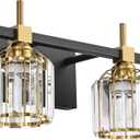 SOLFART Crystal Lights Over Mirror Bathroom Vanity Light Crystal Vanity Lights for Bathroom Light Fixtures Over Mirror 2T (Black Bronze+Clear Crystal Shade)
