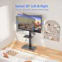 Afaloona Rolling TV Stand with Power Outlet, Mobile TV Cart for 32-75 Inch TVs up to 110 lbs, 18 Adjustable Heights, Max VESA 600x400mm, TV Floor Stand with Swivel Mount/Shelf/Wheels, Fits for Bedroom