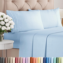 King Size 4 Piece Sheet Set  Comfy Breathable & Cooling Bed Sheets Set  Hotel Luxury Bedding for Women, Men, Kids & Teens  Deep Pockets, EasyFit, Super Soft & Wrinkle Free  OekoTex  Sky Blue