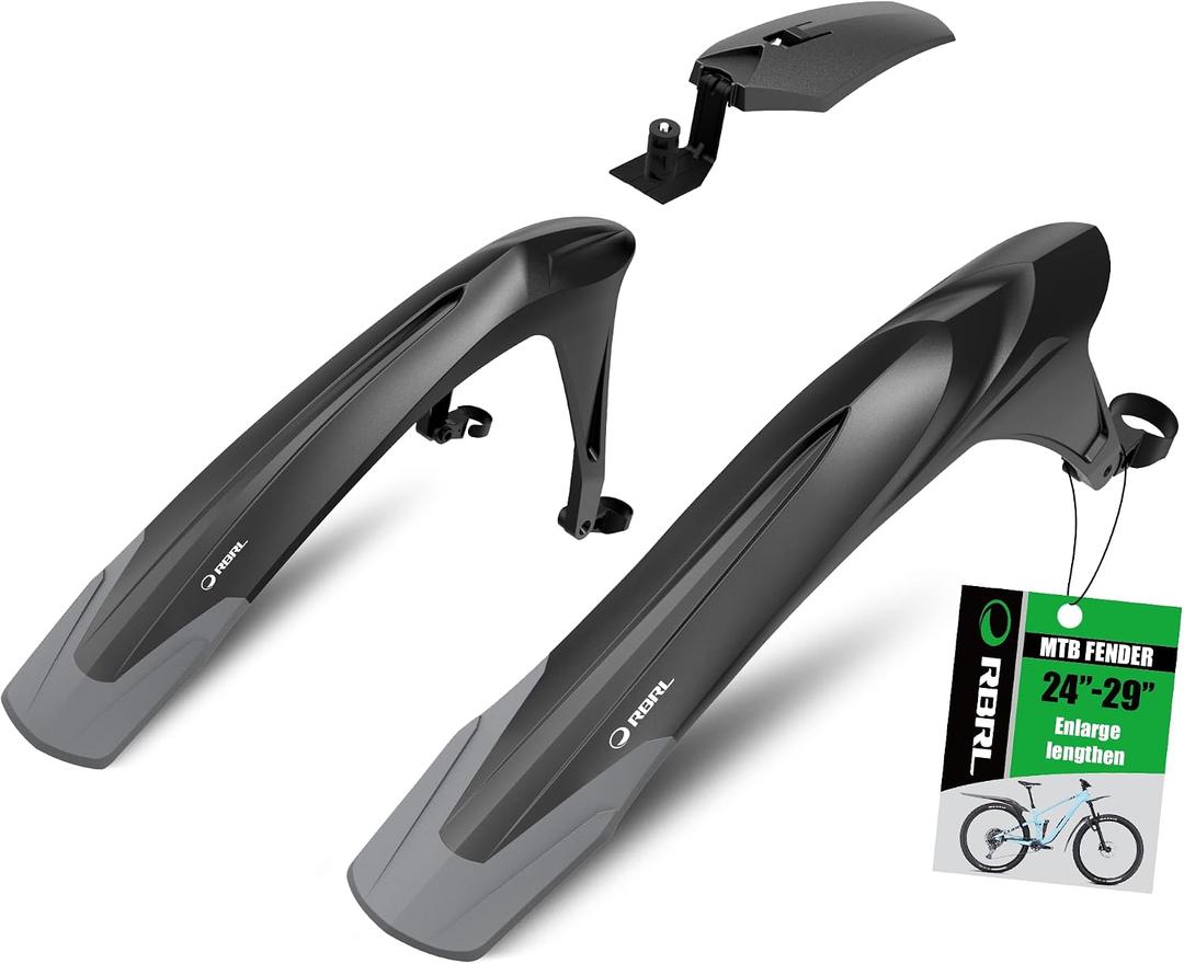 RBRL Bike Fender Set Adjustable MTB Mud Guard, Thicken and Widen Universal 24-29 inch Bicycle Fenders, Full-Suspension Bike/Ebike/Mountain Bike Fenders, Against Splashing Water and Dust