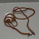 CollarDirect Rolled Leather Dog Harness Small Puppy Step-in Leash Set for Walking Pink Red White Blue Green Black Purple Beige Brown Yellow (Brown, S)