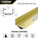 U-Shaped Aluminum Door Bottom Shoes(Gold) - Fire Rated - 1-3/4"W x 1-1/8"H x 36" L Weather Stripping Seal for Exterior Doors, Vinyl Insert, JS-217DV