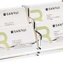 SANRUI Acrylic Business Card Holder for Desk, Horizontal Clear Name Card Display Stand Desktop Display Stand for Business Cards, Business Card Organizer, Perfect for Offices & Professionals 4 Slots