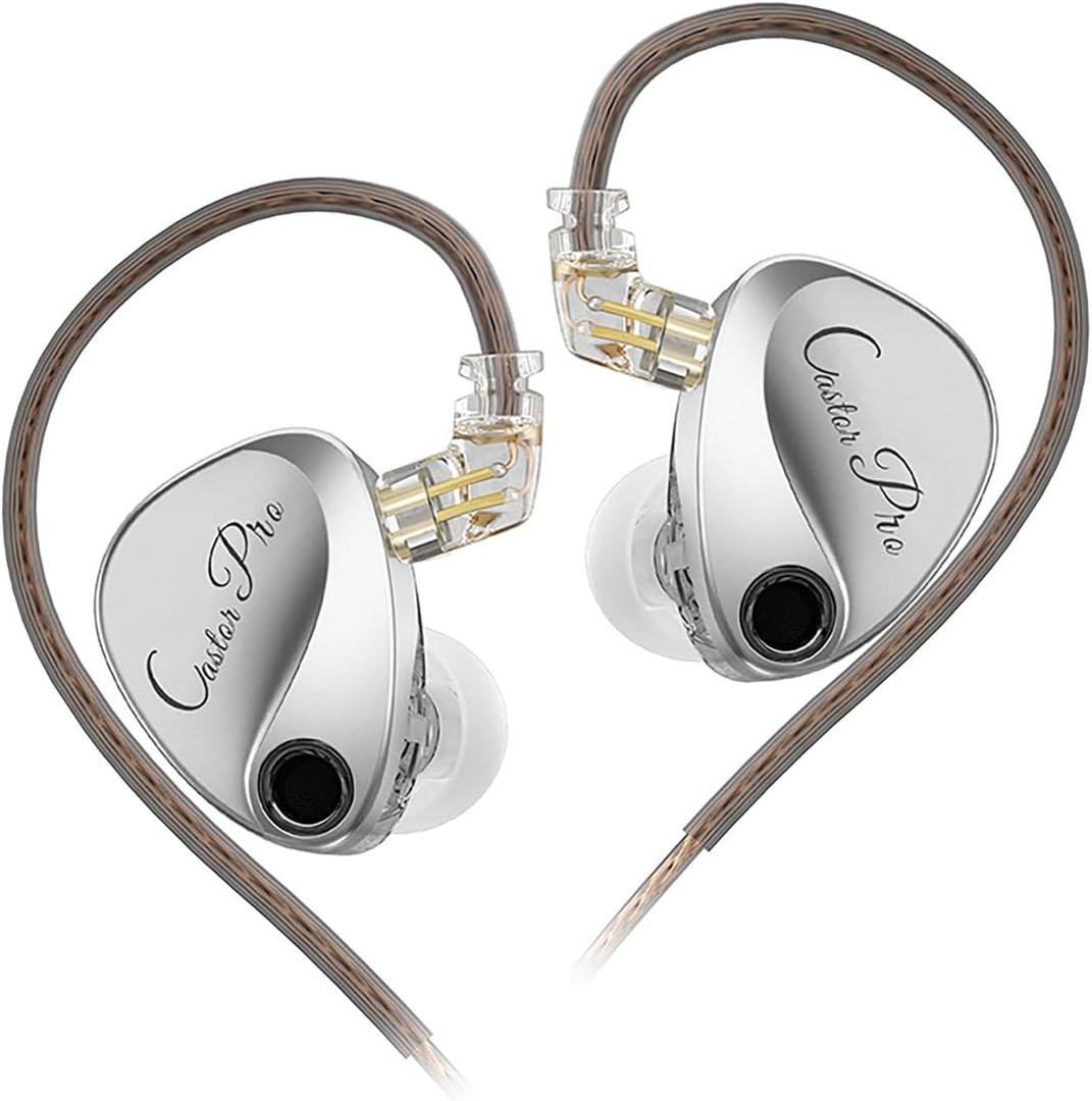 KZ Castor Pro Tunable in Ear Monitor, HiFi Improved Bass in Ear Headphone, Dual-Dynamic Driver Gaming Earbuds, IEM Earphones with 2PIN-C Detachable Cable (Silver) KZ Castor Pro Tunable in Ear Monitor, HiFi Improved Bass in Ear Headphone, Dual-Dynamic Driver Gaming Earbuds, IEM Earphones with 2PIN-C Detachable Cable (Silver)