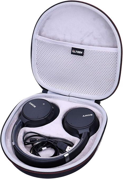 LTGEM Case Compatible with Sony WH-CH720N / WH-CH520 / WHCH710N / WH-CH510 Noise Canceling Headphones Over The Ear Headset, Black+Gray