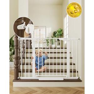 Cumbor 29.7-30" Baby Gate for Stairs, Toddler Safety Essentials for The House, Auto Close Dog Gate for Doorways, Mom's Choice Awards Winner-Easy Install Pressure Mounted Pet Gates for Dogs, White Cumbor 29.7-30" Baby Gate for Stairs, Toddler Safety Essentials for The House, Auto Close Dog Gate for Doorways, Mom's Choice Awards Winner-Easy Install Pressure Mounted Pet Gates for Dogs, White