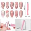 JERCLITY 13 Pieces Pink Series Cat Eye Magnet for Nails Double-Ended Hexagon Strong Nail Magnet Stick for Nail Art Flower Cat Eye Magnetic Pen Line Stripe Magnetic for Cat Eye Gel Polish Nail Art