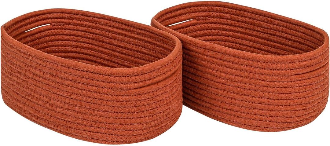 CubesLand Toys Closet Storage Organizer Baskets Bins for Cube Ogranizer/Shelving,Woven Basket for Organizing,Decor Basket for Living Room,Bedroom,Perfect for Pet Toy&Food Storage,2pack Brick Red (2pcs-Small Basket)