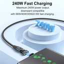 USB C to USB C Magnetic Charging Cable (3 Pack, 1.6ft+3.3ft+6ft) 180 Rotation Magnet Phone Charger 16PIN PD 240W Magnetic USB C Charging Cable Magnet Charger Data Transfer Cord for Type C Device