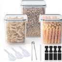 Dog Treat Storage Container Airtight for Countertop, Dog Treat Jar with Lid for Food Storage Organizer, 3 Pack Pet Food Holder for Kitchen with Scoops, Gift for Pet Owners