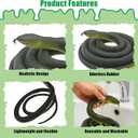 Realistic Fake Rubber Snake,Garden Lifelike Snake to Keep Birds Away Scare Squirrels, Prank Fake Snake