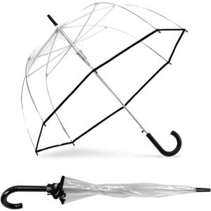 ShedRain Bubble Clear Umbrella, Auto Open, See-Through, Rain & Windproof, for Weddings, Proms and Events