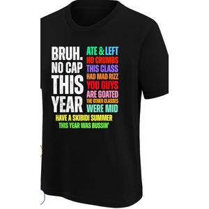 Bruh No Cap This Year Ate Funny Last Day Of School T-Shirt