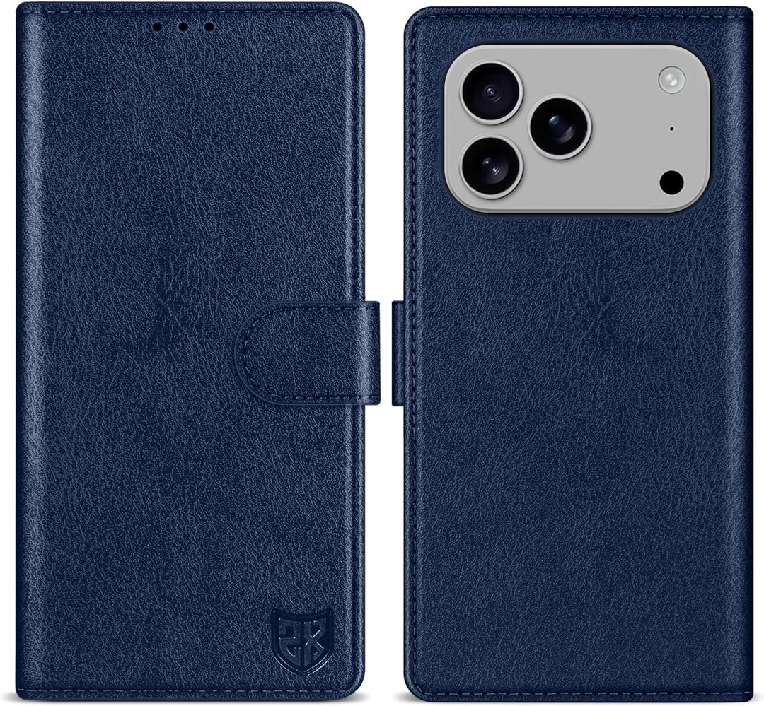 ZZXX for iPhone 17 Pro Max Wallet Case with [RFID Blocking] Card Slot Kickstand Magnetic Closure Leather Flip Fold Protective Phone Case for iPhone 17 Pro Max Case Wallet(Blue-6.9 inch)