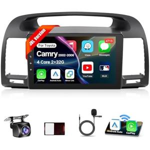 Leadfan Android Car Radio for Toyota Camry 2002 2003 2004 2005 2006 Stereo with Apple Carplay Android Auto, 9inch Touch Screen for Toyota Camry Car Stereo Bluetooth WiFi GPS, Fit J.B.L