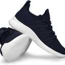 Feethit Womens Slip On Running Shoes Non Slip Walking Shoes Lightweight Gym Workout Shoes Breathable Fashion Sneakers All Dark Blue Size 8.5