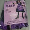 Spooktacular Creations Light-up Witch Costume for Girls, Toddlers Print Witch Outfit Set for Kids Halloween Dress Up Parties (Purple, L)