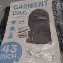 43" Travel Garment Bag with Accessories Zipper Pocket, Heavy Duty Suit Bag for Suits, Tuxedos, Dresses, Coats, Black, 1 pack