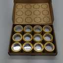 24 Pack 2 Ounce Screw Top Aluminum Tin Jar with Screw Clear Lid and Blank Labels, Refillable 60ml Metal Containers for Lip Balms, Candles, Salves, Spices, Crafts (Gold)