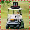 Sosation 2 Set Christmas Winter Golf Cart Decorations 39'' Inflatable Snowman Hat with Face Decal Funny Winter Outdoor Decoration Blow up Car Parade Accessories for Holiday Auto Vehicle Yard Garden