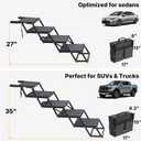 Veehoo Foldable Dog Steps for Car Truck, 4 Steps Collapsible Dog Stairs for Car Large Dogs 17" Wide, Heavy Duty Outdoor Pet Ramp Ladder Portable with Non Slip Surface for Dogs, Support up to 200 lbs