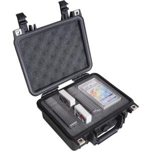 Case Club Graded Card Storage Box Fits up to 34 Card Slabs, or 100+ Sleeve Top Loaders- Travel Case fits Pokemon, MTG, & Sports Trading cards in Waterproof Exterior with Customizable Foam Interior