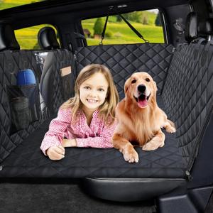 URPOWER XL Dog Back Seat Extender for Crew Cab Truck, Hard Bottom Dog Car Seat Cover Waterproof Dogs Car Hammock Pet Backseat Bed, Pet Truck Accessories for F150 / RAM 1500/ Tundra Crew Cab (Black)