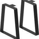 TITECK Coffee Table Legs 14 Inch: Trapezoid Metal Legs for Desk Heavy Duty Furniture DIY Stool/Chairs, Bench, Side/End Table, Black, Set of 2
