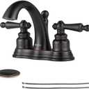Bathroom Faucets for Sink 2-3 Hole, NEWATER 4 inch Bathroom Sink Faucet with Metal Pop-up Drain and 2 Supply Hoses2-Handle Centerset Vanity Faucet for SinkOil Rubbed Bronze
