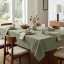 H.VERSAILTEX Rectangle Tablecloth Waffle Textured Waterproof Table Cloth Stain Resistant Wrinkle Free Washable Decorative Table Cover for Dining, Kitchen, Wedding and Parties (60x84 Inch,Sage)
