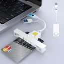 CAC Card Reader 2 in 1 USB/Type C Dual Connector, DOD Military USB Common Access CAC Reader Type C Smart Card Reader Compatible with Windows, Mac OS Mini Fold Plug and Play (White)
