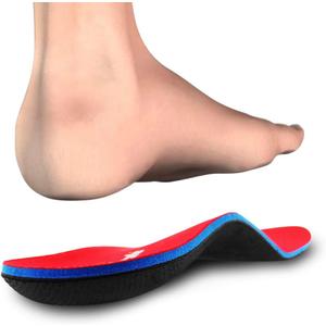 PCSsole Orthotic Arch Support Shoe Inserts Insoles for Flat Feet,Feet Pain,Plantar Fasciitis,Insoles for Men and Women Red (Mens 6-6 1/2 | Womens 8-8 1/2 (9.84 Inch))