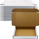 White 13x9x2 inch Shipping Boxes Pack of 25, Corrugated Cardboard Boxes for Small Business Mailing & Packaging Ideal for Birthday Wedding Party Books Gifts Clothes Fold-Flat Design for Easy Storage