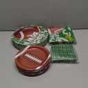 OuMuaMua 200PCS Football Party Plates and Napkins Tableware Set, Disposable Football Theme Paper Plates & Napkins Dinnerware for Sports Game Day Birthday Party Supplies Favors, Serve 50 Guests