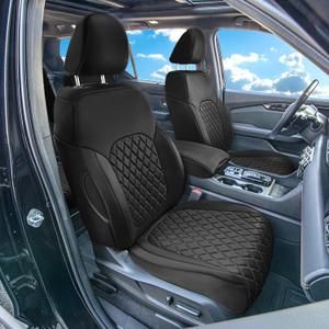 FH Group Custom Fit Seat Covers Compatible with 2023-2025 Honda Pilot, 7 Seater SUV Seat Covers, Front Row Set Black, Ultraflex Neoprene, Honda Accessories