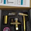 BARROCK Bidet Sprayer for Toilet, Handheld Jet Spray for Existing Toilets with Bidet Hose, Adjustable Water Pressure Muslim Shower, Stainless Steel Cloth Diaper/Feminine Wash Sprayer Brushed Gold