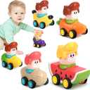 6PCS Press and Go Cars Toys for Toddlers, Infant Fruits Vegetable Racing Cars for 6 9 12 18 Months, Baby Push Go Car Toys, Kids Play Vehicle Set, Birthday for Boys Girls 1 2 3