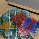 6 FT Lighted Artificial Christmas Tree Outdoor Dcor, Xmas Tree Decor with 100 LED Lights, Indoor Outdoor Light-up Christmas Decoration for Garden Lawn Yard