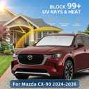 Windshield Sun Shade for Mazda CX-90 2024 2025 2026 Sunshade Front Window Shade Custom Fit CX90 Accessories Sun Visor Foldable Shade Blocks UV Rays Accessories