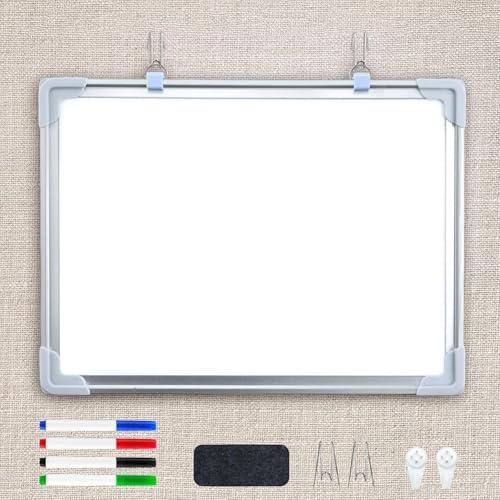 ARQRHTLY Fabric Cubicle Wall White Board, 15.7 x 11.8 Inch Office Cubicle Whiteboard with Fabric Wall Hanging, Dry Eraser, Drywipe Pens, Medium Dry Erase Hanging Board for Dorm, Home, or Office
