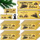 24 Pcs Christmas Polar Express Ticket Ornaments 4.35'' x 1.8'' North Pole Believe Golden Train Tickets Decorations Bulk Wooden Christmas Tree Hanging Decor Holiday Party Gifts Favors