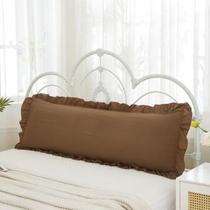 Brown Body Pillow Cover 20x54inches Long Pillowcase Ruffled Pillowcases Shabby Chic Ruffled Fringe Decor Body Ruffled Pillow Sham Cute Pillowcase (1 Body, Brown)