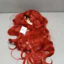 Red Curly Wig , Max Beauty Red Mermaid Cosplay Wigs for Woman with Starfish Hair Clips, Adult Long Hair Daily Wig Heat Resistant Synthetic Fiber for Halloween for Cosplay for Christmas (Red 1)
