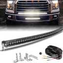 BraveWAY LED Light Bar Curved 44 Inch Single Row Offroad Lighting Driving Lightbar Spot Flood Combo Beam LED Work Light for Trucks UTV ATV SUV 4WD 4X4 Pickup