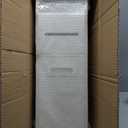 SUPERFLO 4 Gallon Bathroom Trash Can Tilt Out Trash Bin Cabinet, Hidden Trash Can Cabinet Recessed Wall Mounted Stainless Steel with Toilet Paper Holder for Bathroom/Bedroom/Office Renovation, White (8x26 inch)