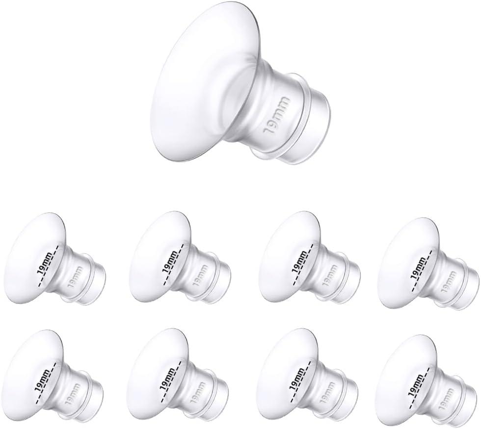 Flange Inserts 19mm 8PCS, Wearable Breast Pump Parts Compatible with Momcozy S12 pro/ S9 pro/ S12/ S9/ Medela/ Spectra/ TSRETE 24mm Breast Pump Shields/ Flanges, Reduce 24mm Nipple Tunnel Down to 19mm