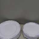 DaYammi 60PCS Blue and White Plastic Plates Blue Rim White Disposable Plates Blue White Party plates Include:30 Plastic Dinner Plate 30 Dessert plate and Wedding & Party Dining