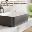 19"x15" Black & White Rectangle Ceramic Vessel Bathroom Sink, 19"D x 15"W x 5.5"H