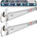 IRONWALLS 2 Packs Commercial Door Push Bar Panic Exit Device With Alarm, 27.5" Stainless Steel for Exit Doors, Emergency Hardware With Exterior Handle, Fit for 27"-41" Doors (Silver)