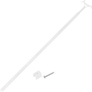 uxcell 29"-53" Draw Rod for Cordless Blinds, Telescopic Rod to Pull Window Shades Up and Down, Clothes Hanger Hook Pole, Aluminum Alloy Blinds Tilt Wand for Roller Shades, White